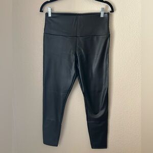 Black Faux Leather Fleece Lined Leggings